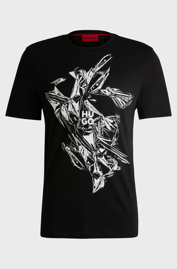 HUGO T-Shirts Regular Fit in Cotton - DIAKROMIO 10262283 01-50524023- Concorde Fashion#color_black-001