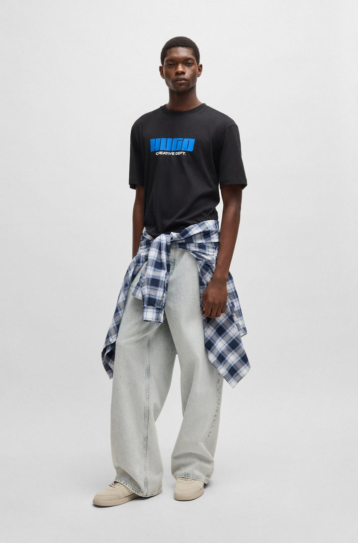 HUGO T-Shirts Regular Fit in Cotton - NEWROMI 10262283 01-50542934- Concorde Fashion#color_black-001