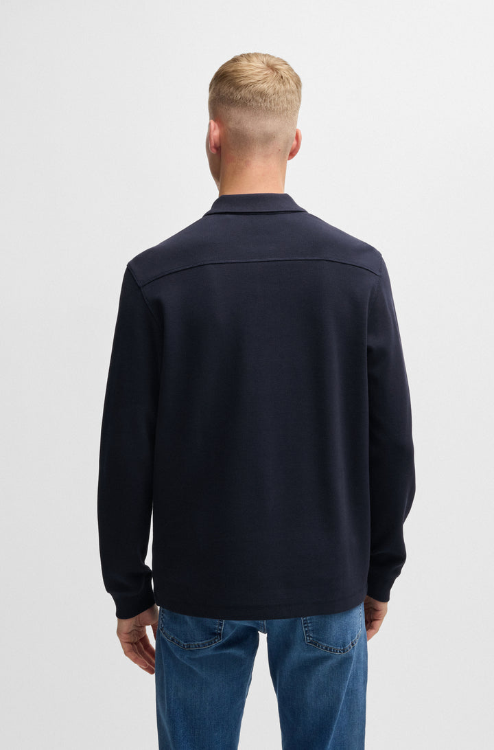 BOSS Polos Regular Fit in Cotton Mix - PETEMPESTOLONG 10262290 01-50520710- Concorde Fashion#color_navy-404