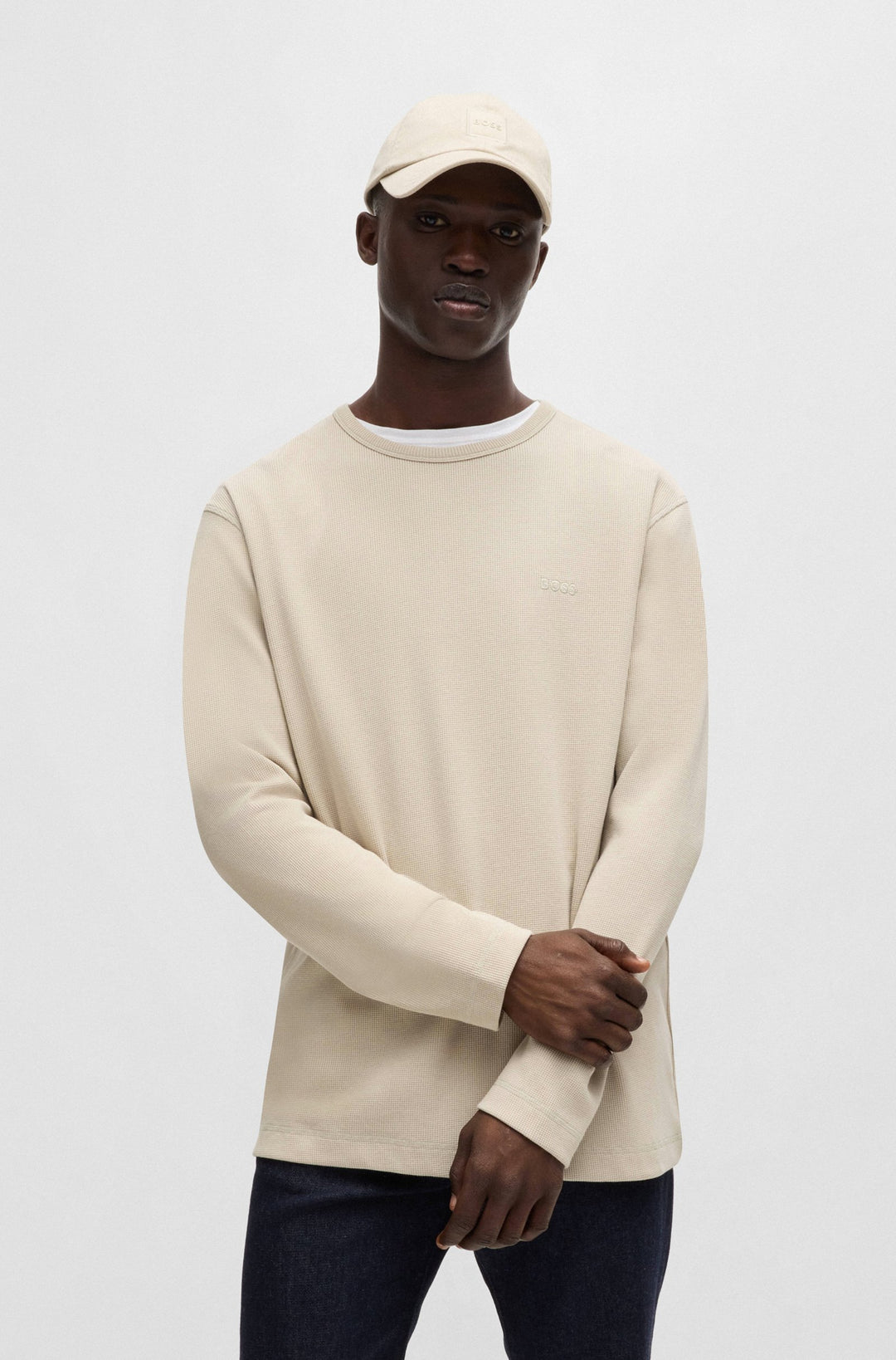 BOSS T-Shirts Regular Fit in Cotton Mix - TEMPESTO 10262290 01-50520725- Concorde Fashion#color_beige-271