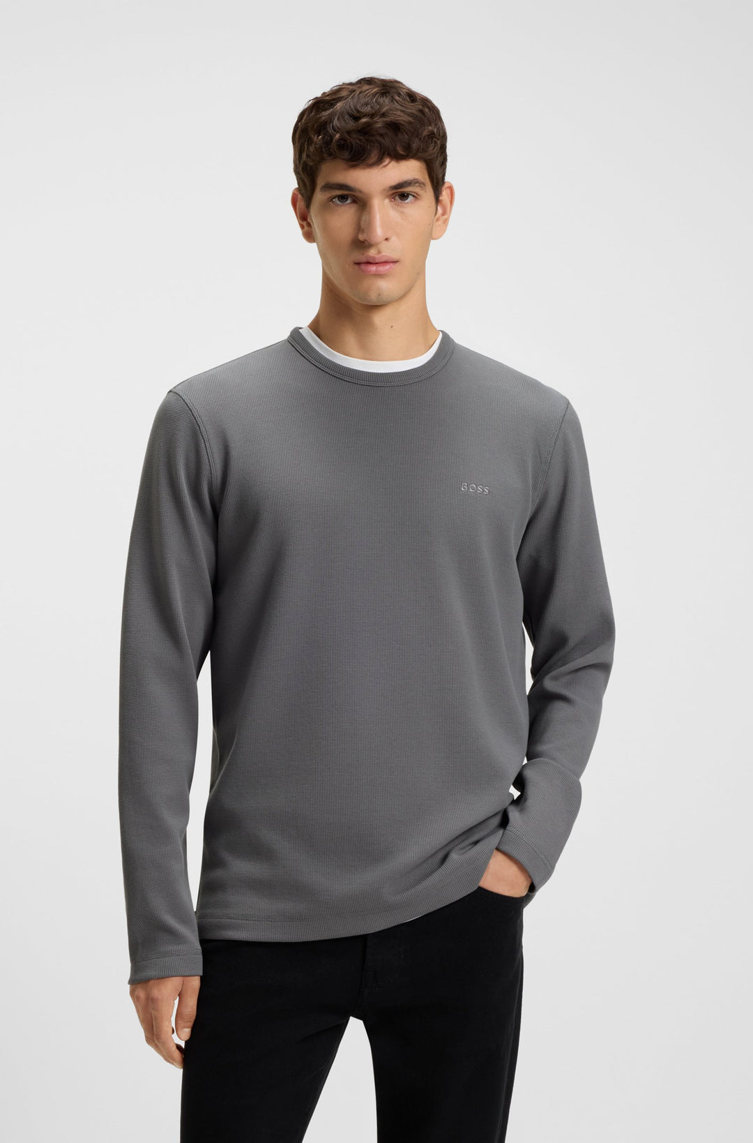 BOSS T-Shirts Regular Fit in Cotton Mix - TEMPESTO 10262290 01-50520725- Concorde Fashion#color_grey-062
