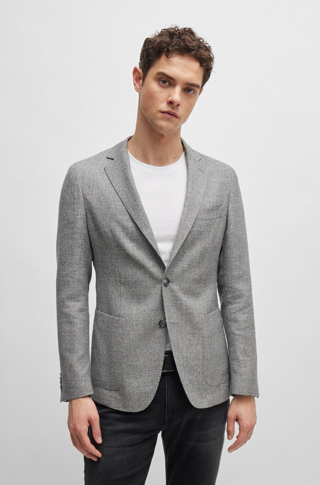 BOSS Blazers Slim Fit in Wool Mix - C-HANRY-233 10262348 01-50521956- Concorde Fashion#color_silver-041