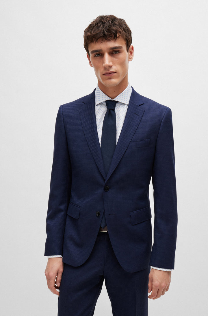BOSS Suits Slim Fit in Wool Mix - H-HUGE-2PCS-224 10262369 01-50521673- Concorde Fashion#color_navy-404