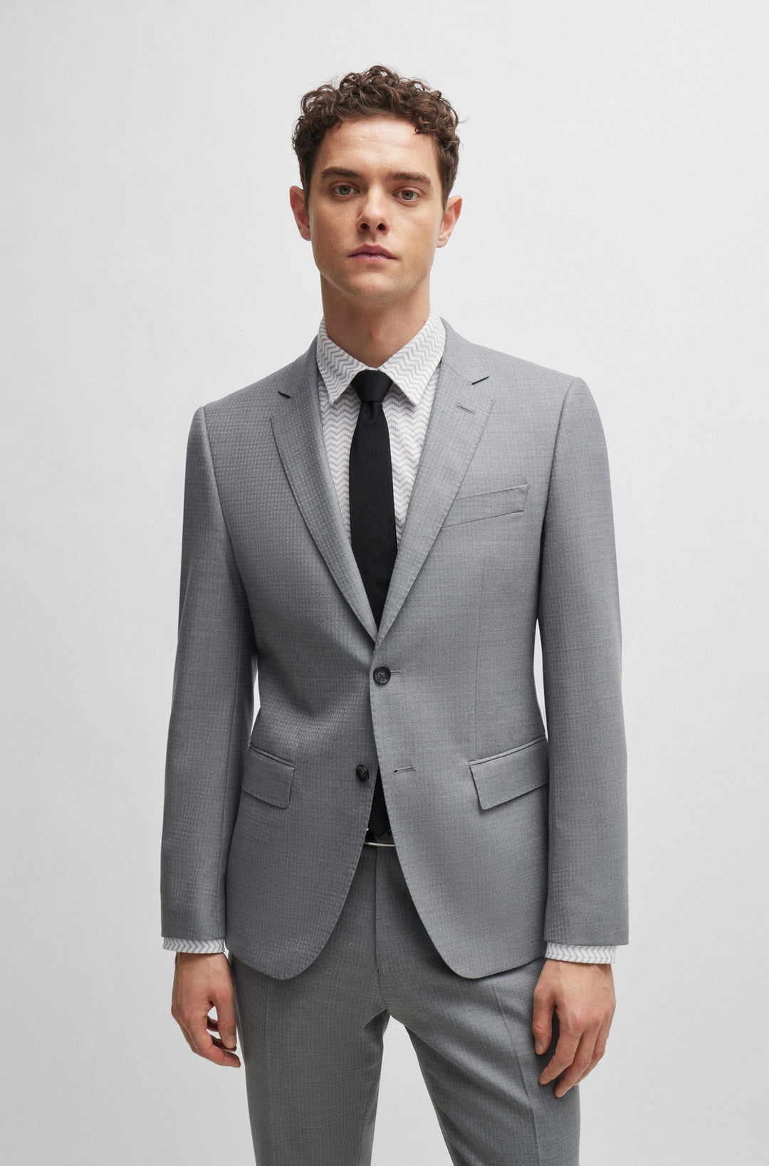 BOSS Suits Slim Fit in Wool Mix - H-HUGE-2PCS-224 10262369 01-50521673- Concorde Fashion#color_silver-041