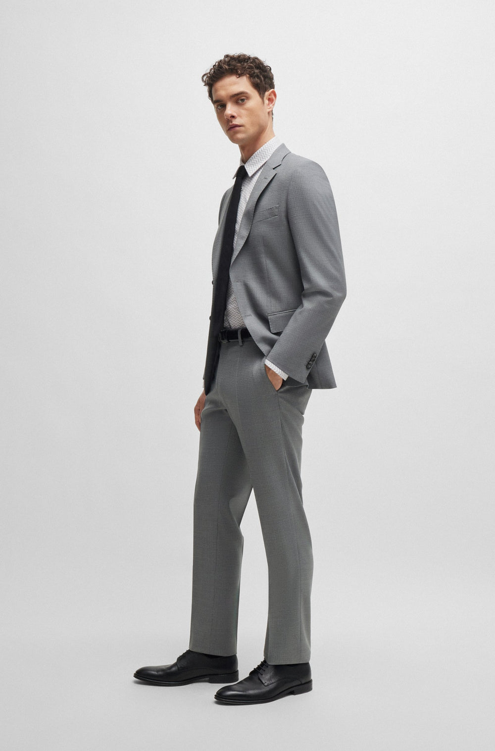 BOSS Suits Slim Fit in Wool Mix - H-HUGE-2PCS-224 10262369 01-50521673- Concorde Fashion#color_silver-041
