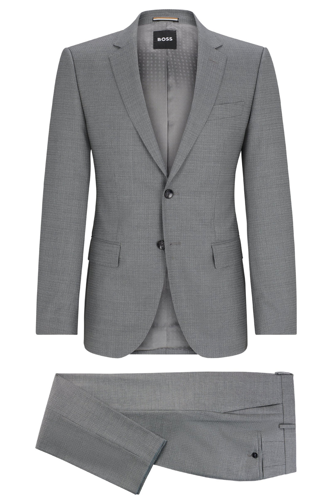BOSS Suits Slim Fit in Wool Mix - H-HUGE-2PCS-224 10262369 01-50521673- Concorde Fashion#color_silver-041