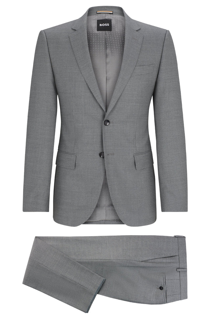 BOSS Suits Slim Fit in Wool Mix - H-HUGE-2PCS-224 10262369 01-50521673- Concorde Fashion#color_silver-041