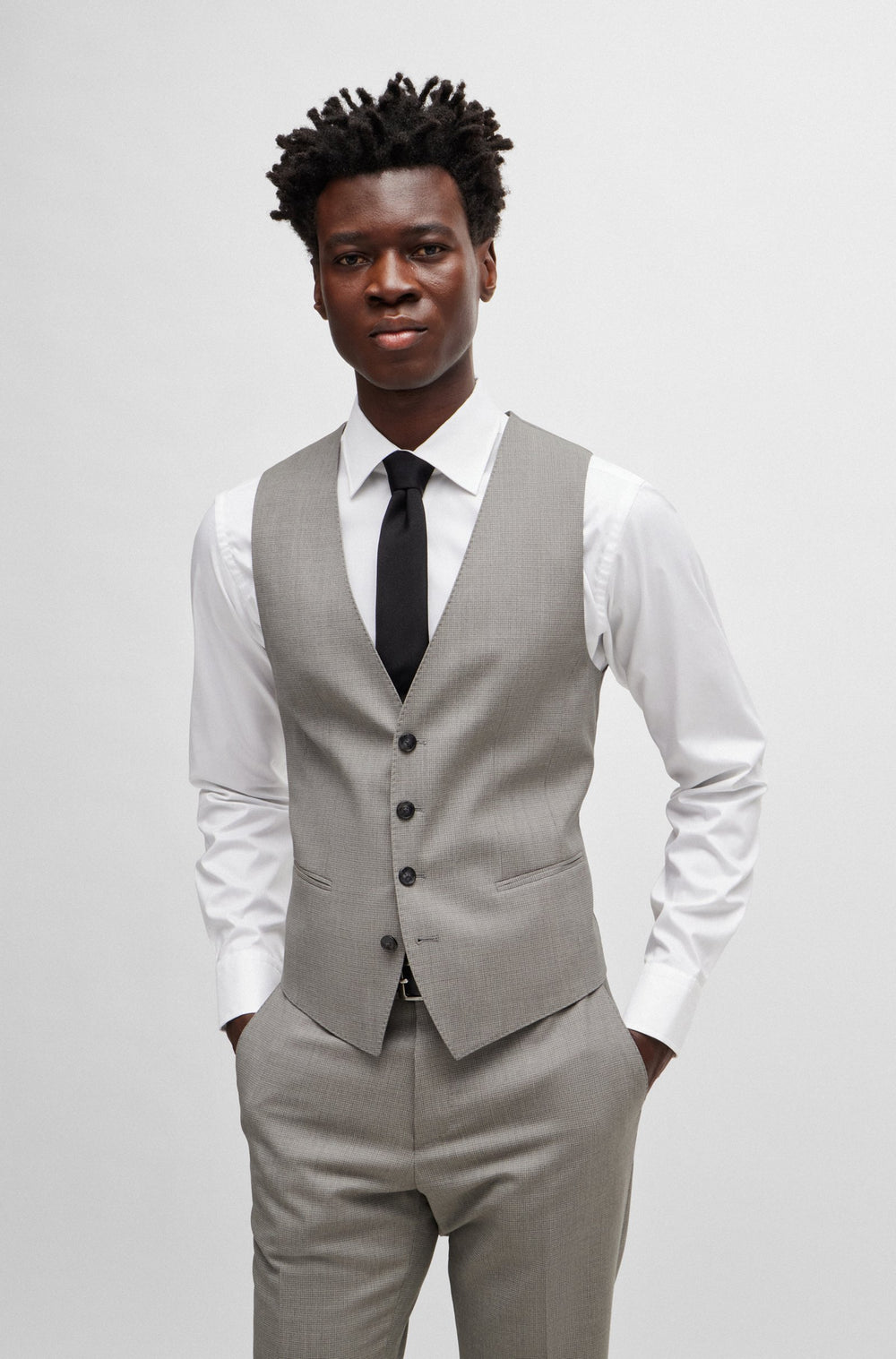 BOSS Suits Slim Fit in Wool Mix - H-HUGE-3PCS-232 10262370 01-50521660- Concorde Fashion#color_silver-041