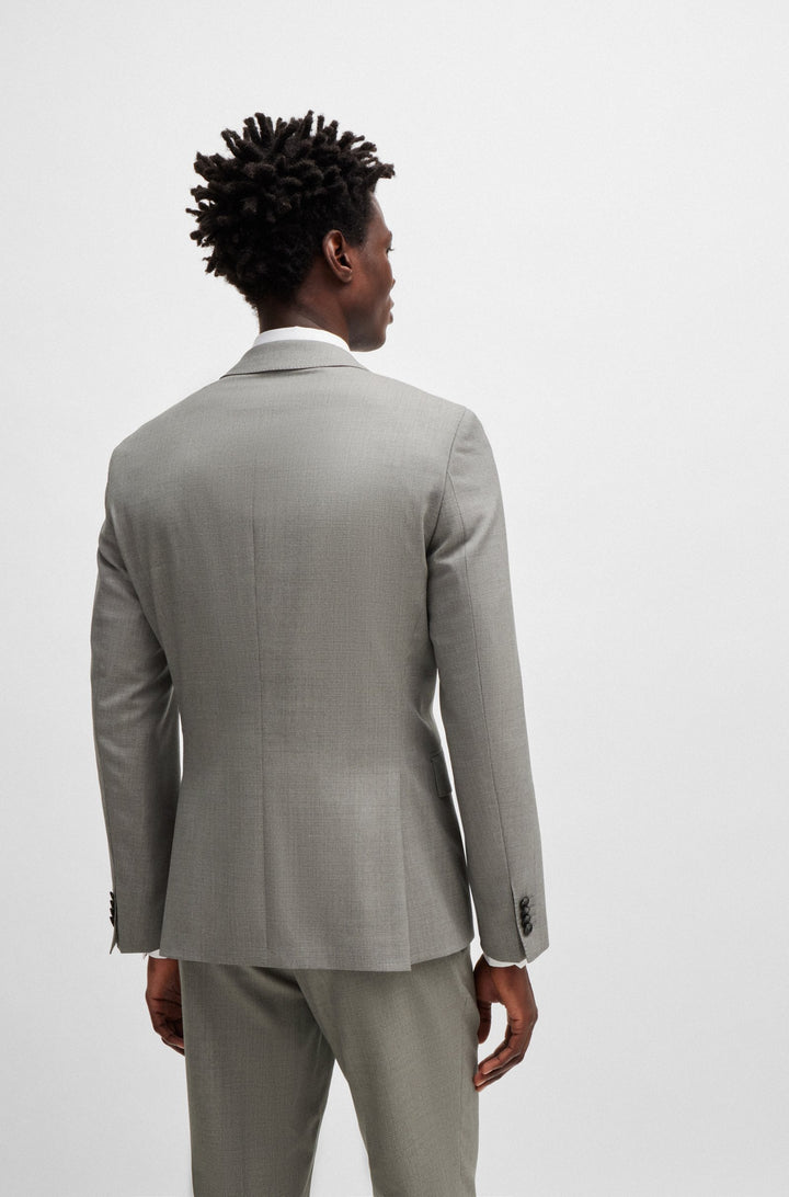 BOSS Suits Slim Fit in Wool Mix - H-HUGE-3PCS-232 10262370 01-50521660- Concorde Fashion#color_silver-041