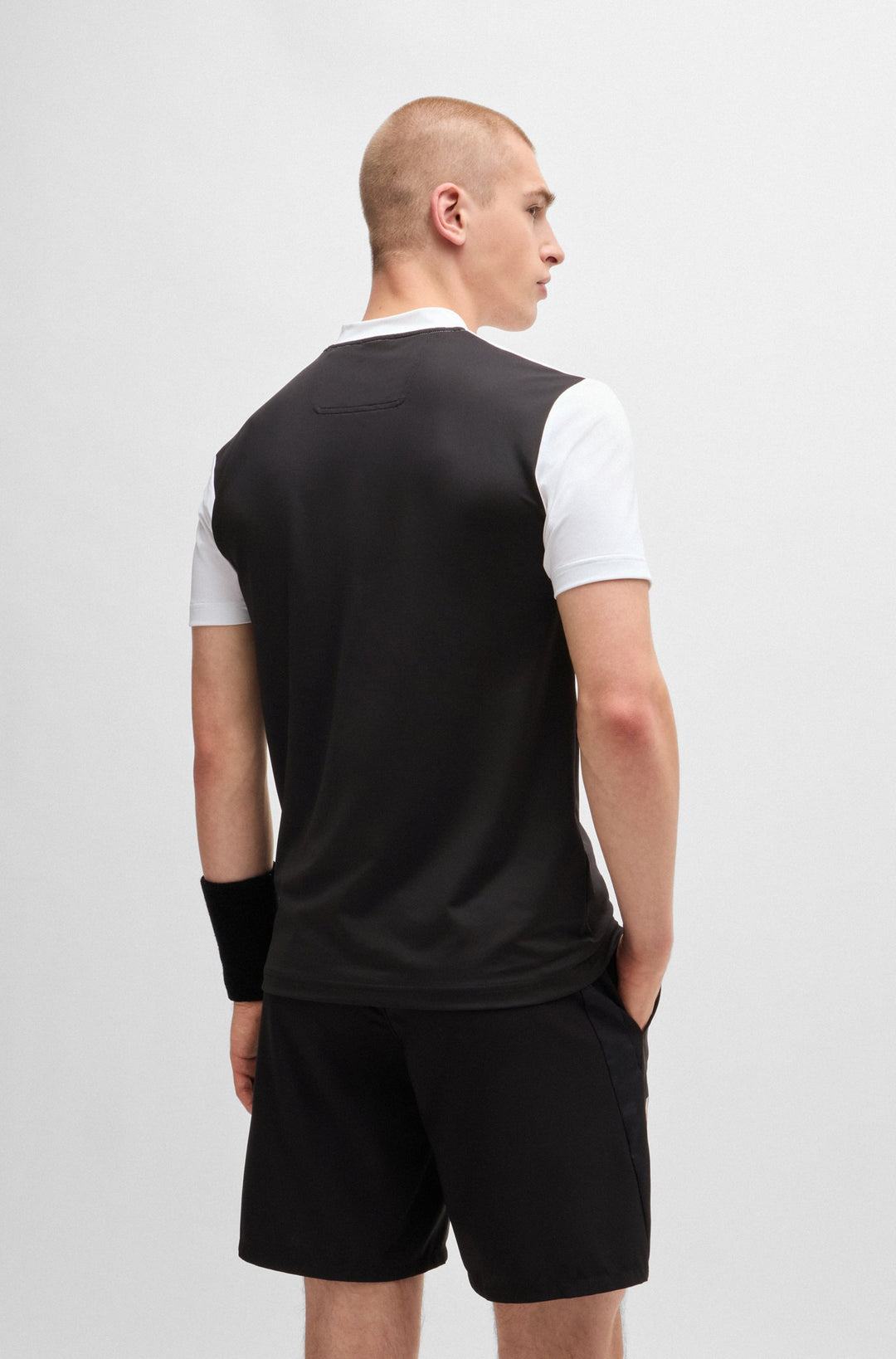 BOSS Polos Slim Fit in Polyester Mix - PARIQ MB 6 10262417 01-50519864- Concorde Fashion#color_black-001