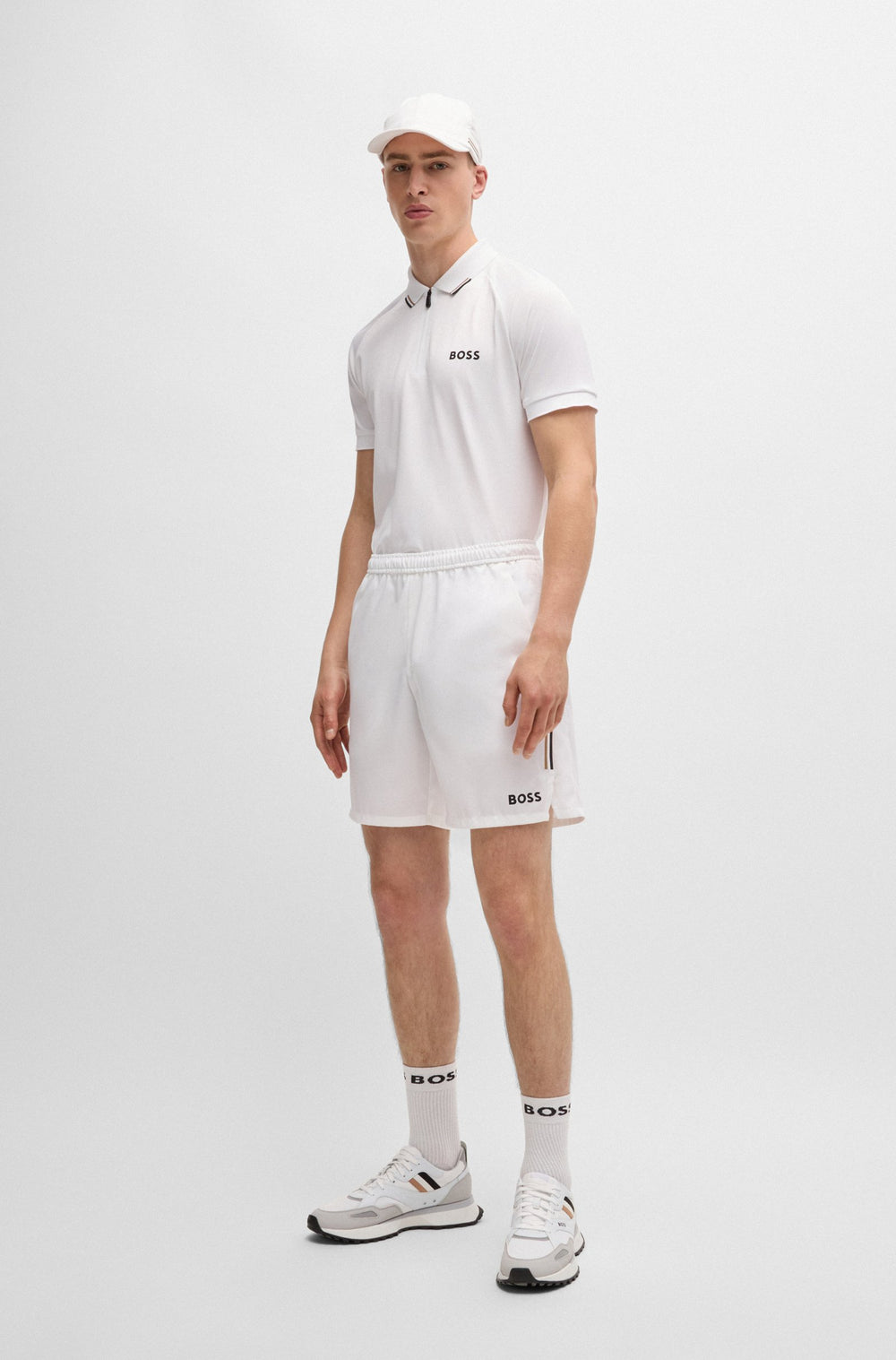 BOSS Polos Slim Fit in Polyester Mix - PHILIX MB 3 10262427 01-50519863- Concorde Fashion#color_white-100