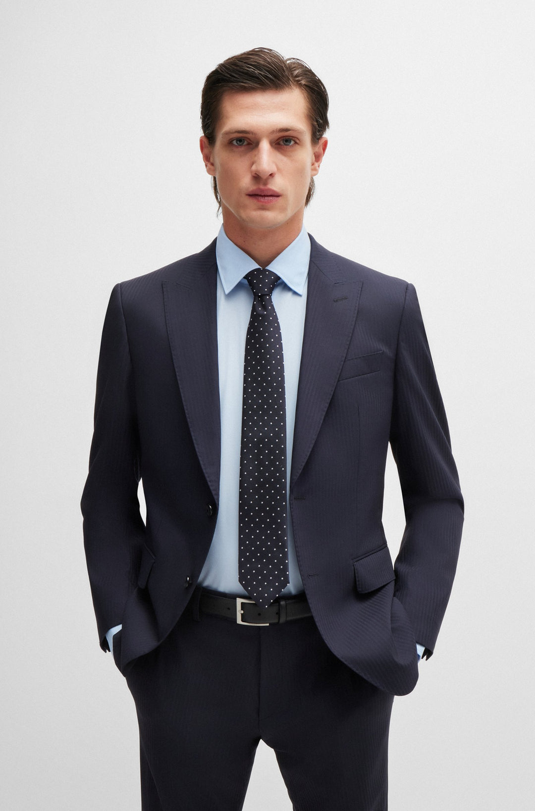 BOSS Ties  in Silk Mix - H-TIE 7.5 CM-222 10262434 01-50520978- Concorde Fashion#color_navy-407