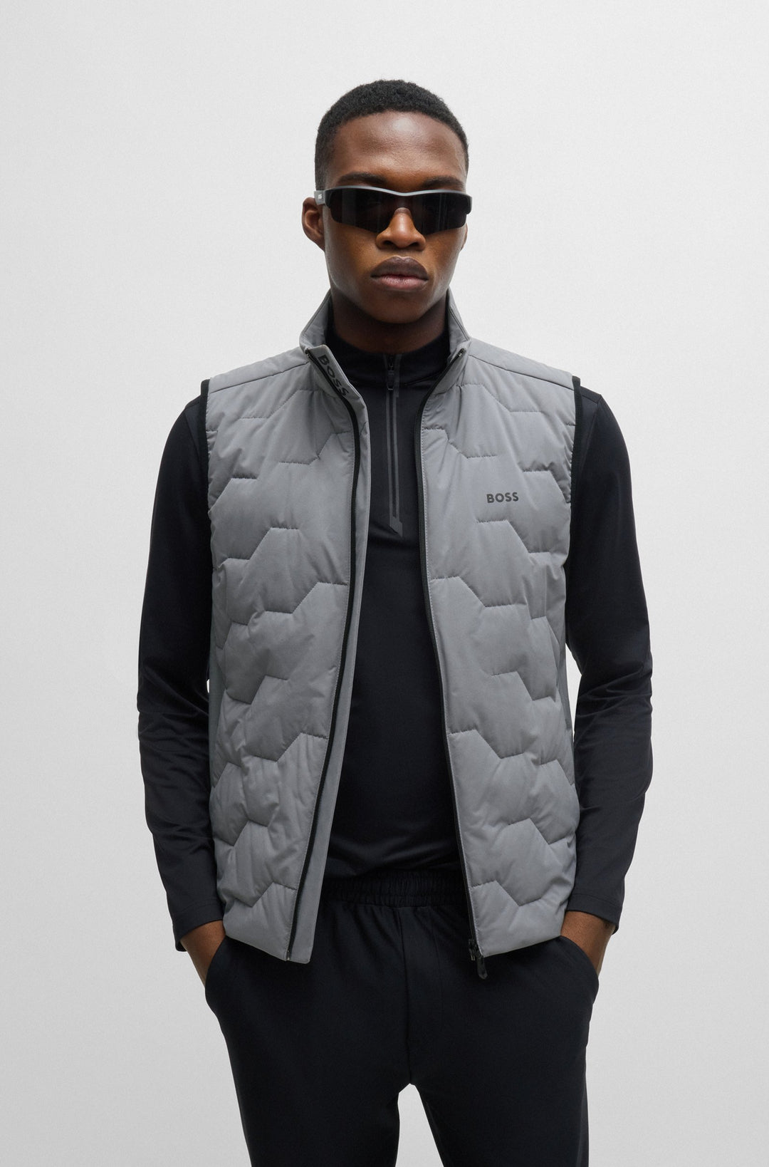 BOSS Vests Regular Fit in Polyester - V_BANE 10262436 01-50514328- Concorde Fashion#color_beige-251