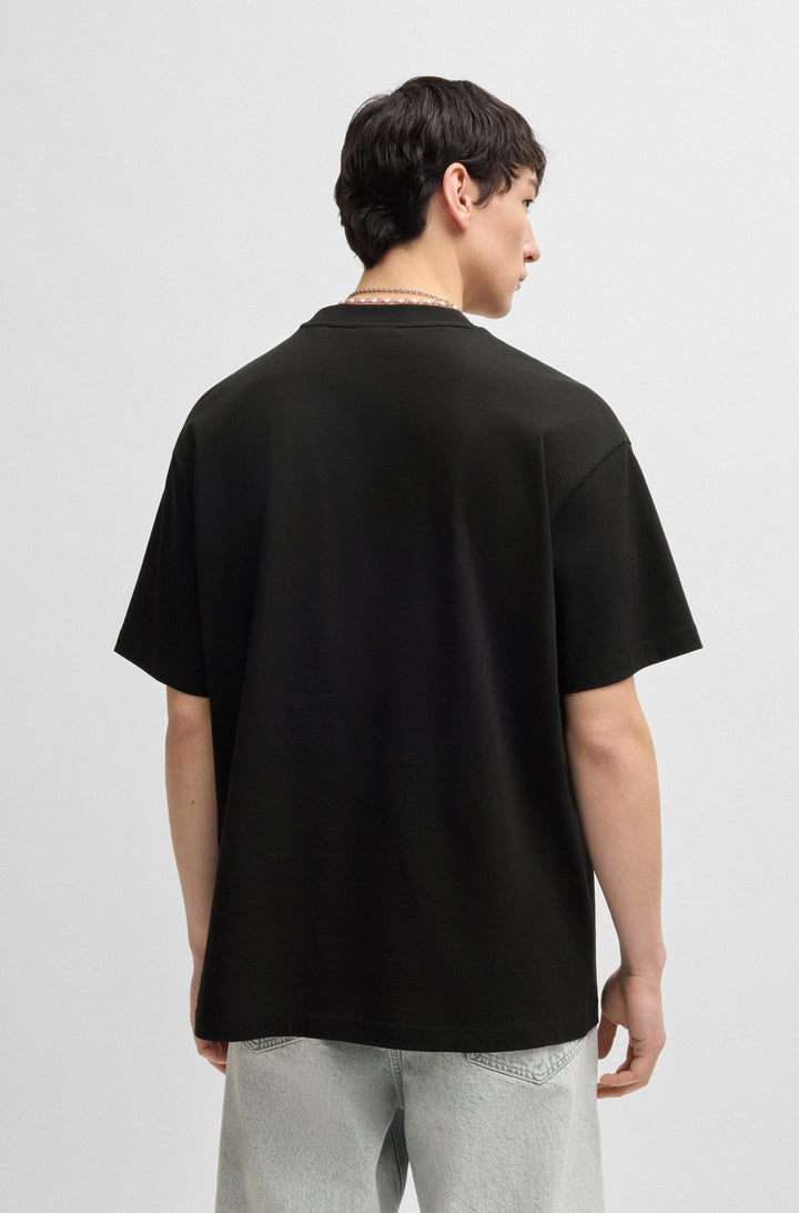 HUGO T-Shirts Oversize Fit in Cotton - NERPERI 10262441 01-50536122- Concorde Fashion#color_black-001