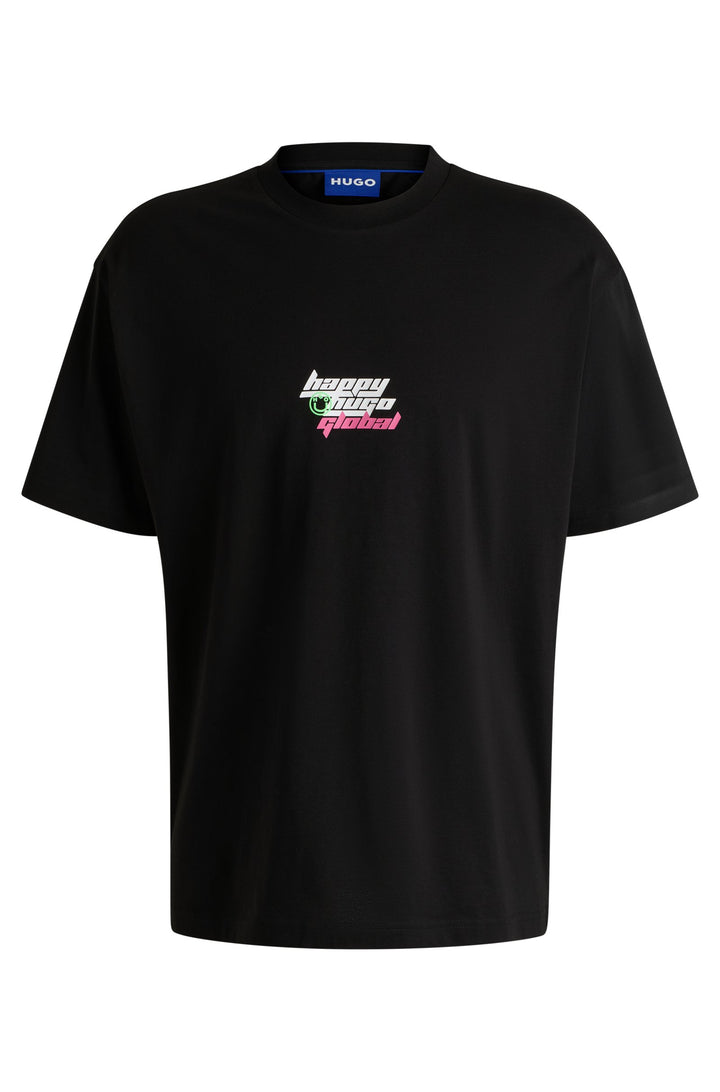 HUGO T-Shirts Oversize Fit in Cotton - NERPERI 10262441 01-50536122- Concorde Fashion#color_black-001