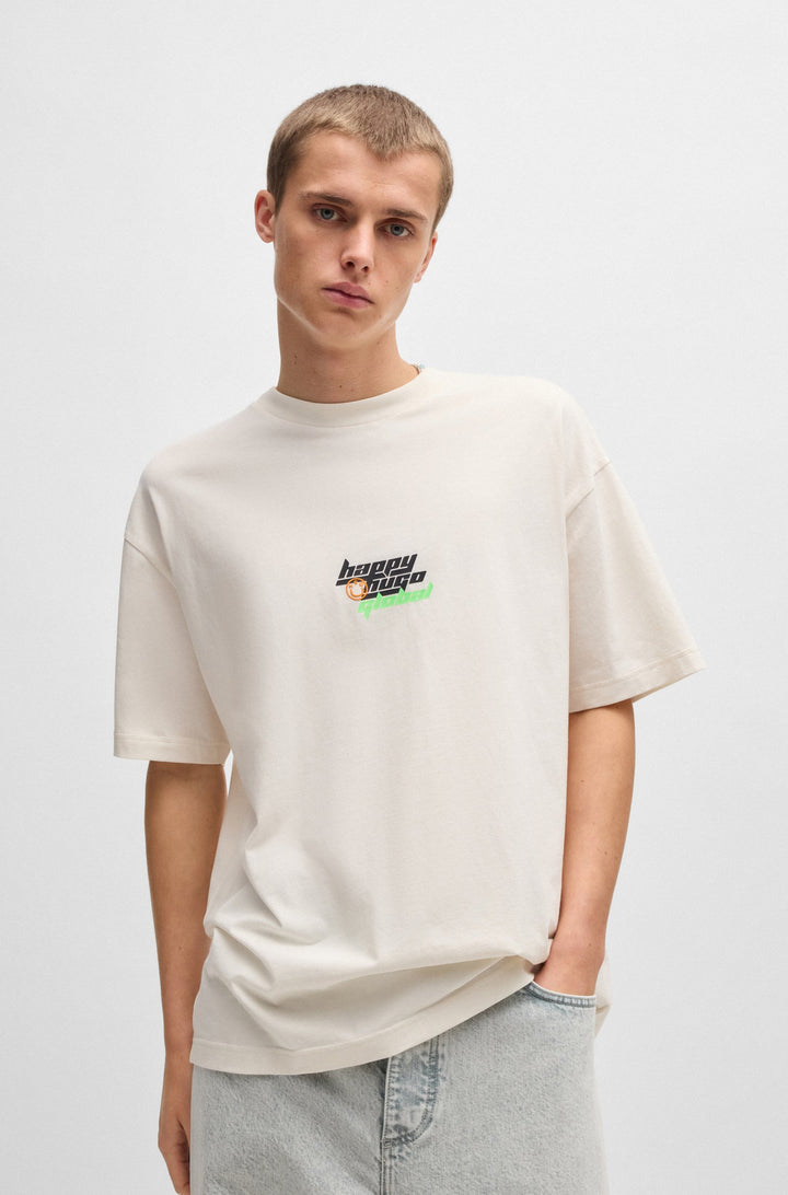 HUGO T-Shirts Oversize Fit in Cotton - NERPERI 10262441 01-50536122- Concorde Fashion#color_white-121
