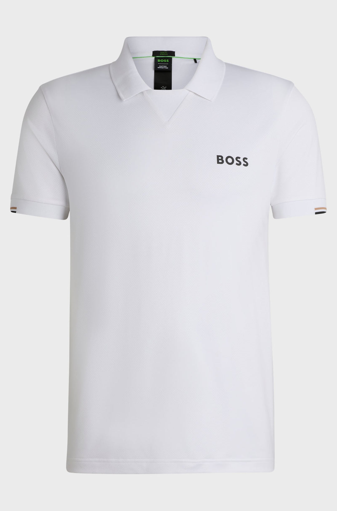 BOSS Polos Slim Fit in Polyester Mix - PALLE MB 1 10262443 01-50519829- Concorde Fashion#color_white-100