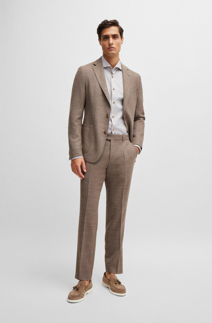 BOSS Casual Shirts Casual Fit in Cotton - C-HAL-SPREAD-C1-233 10262446 01-50521187- Concorde Fashion#color_beige-260