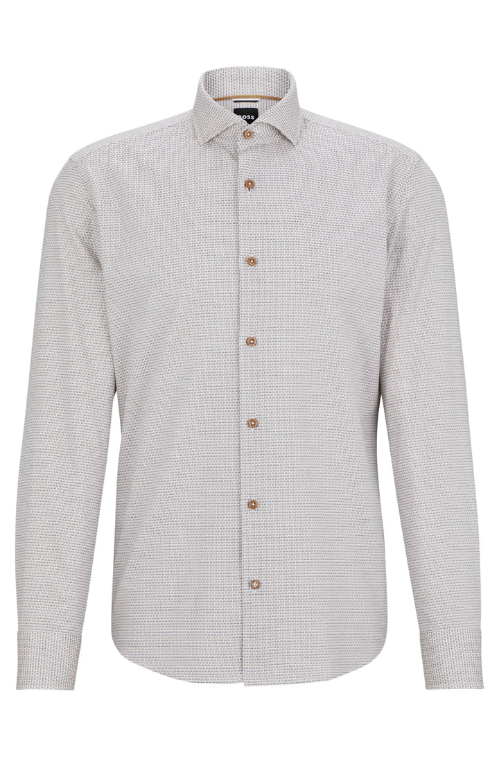 BOSS Casual Shirts Casual Fit in Cotton - C-HAL-SPREAD-C1-233 10262446 01-50521187- Concorde Fashion#color_beige-260