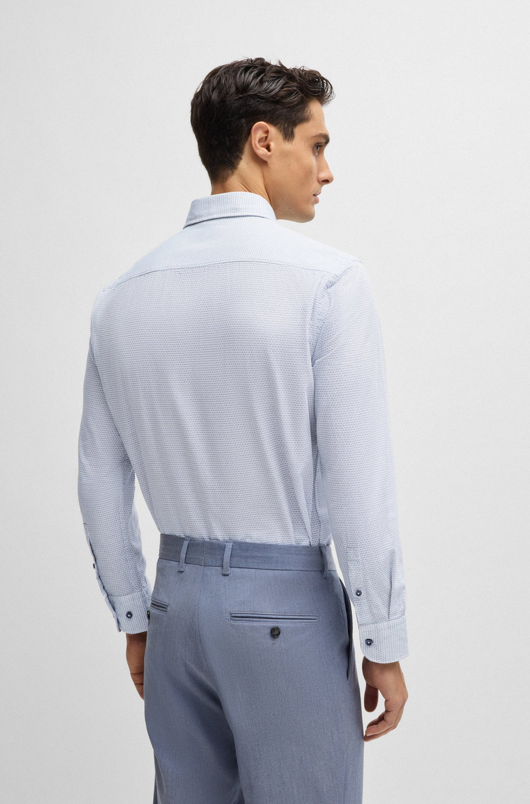 BOSS Casual Shirts Casual Fit in Cotton - C-HAL-SPREAD-C1-233 10262446 01-50521187- Concorde Fashion#color_blue-490