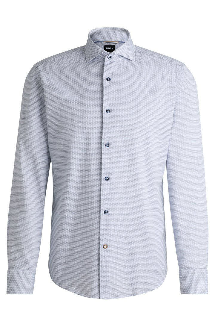 BOSS Casual Shirts Casual Fit in Cotton - C-HAL-SPREAD-C1-233 10262446 01-50521187- Concorde Fashion#color_blue-490