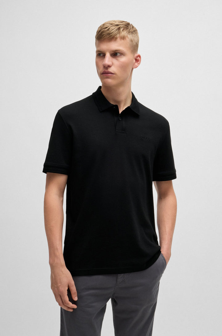 BOSS Polos Regular Fit in Cotton - PE_INTERLOCK 10262456 01-50520109- Concorde Fashion#color_black-001