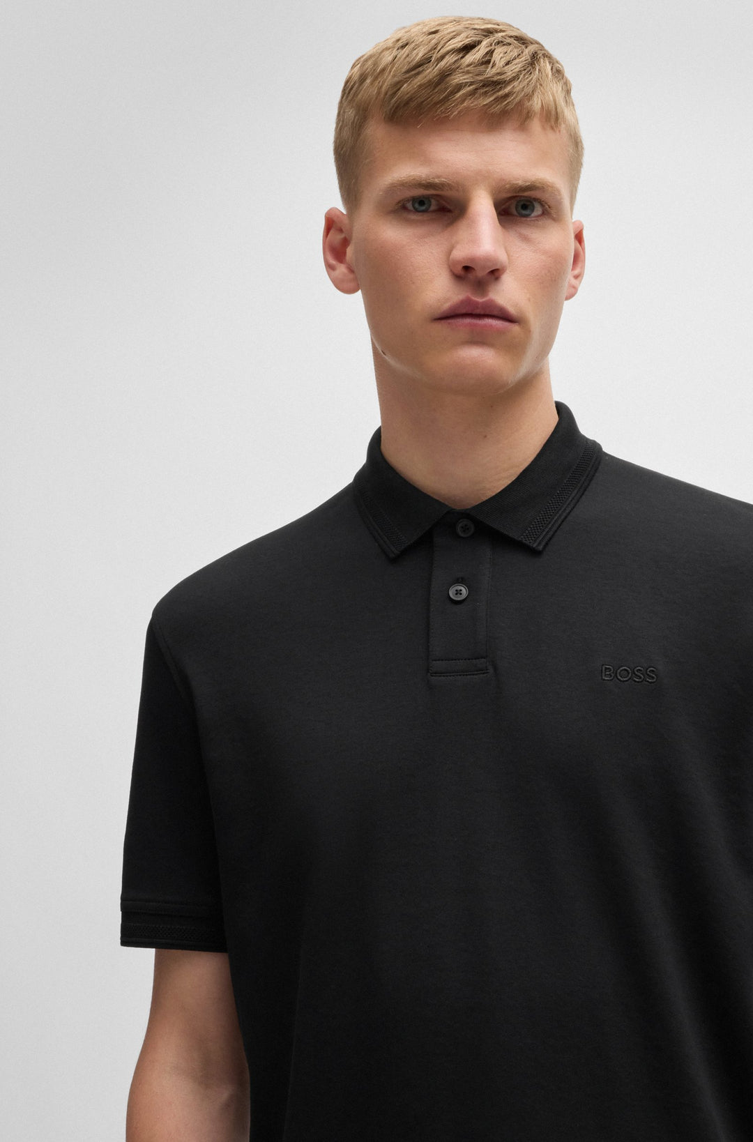 BOSS Polos Regular Fit in Cotton - PE_INTERLOCK 10262456 01-50520109- Concorde Fashion#color_black-001