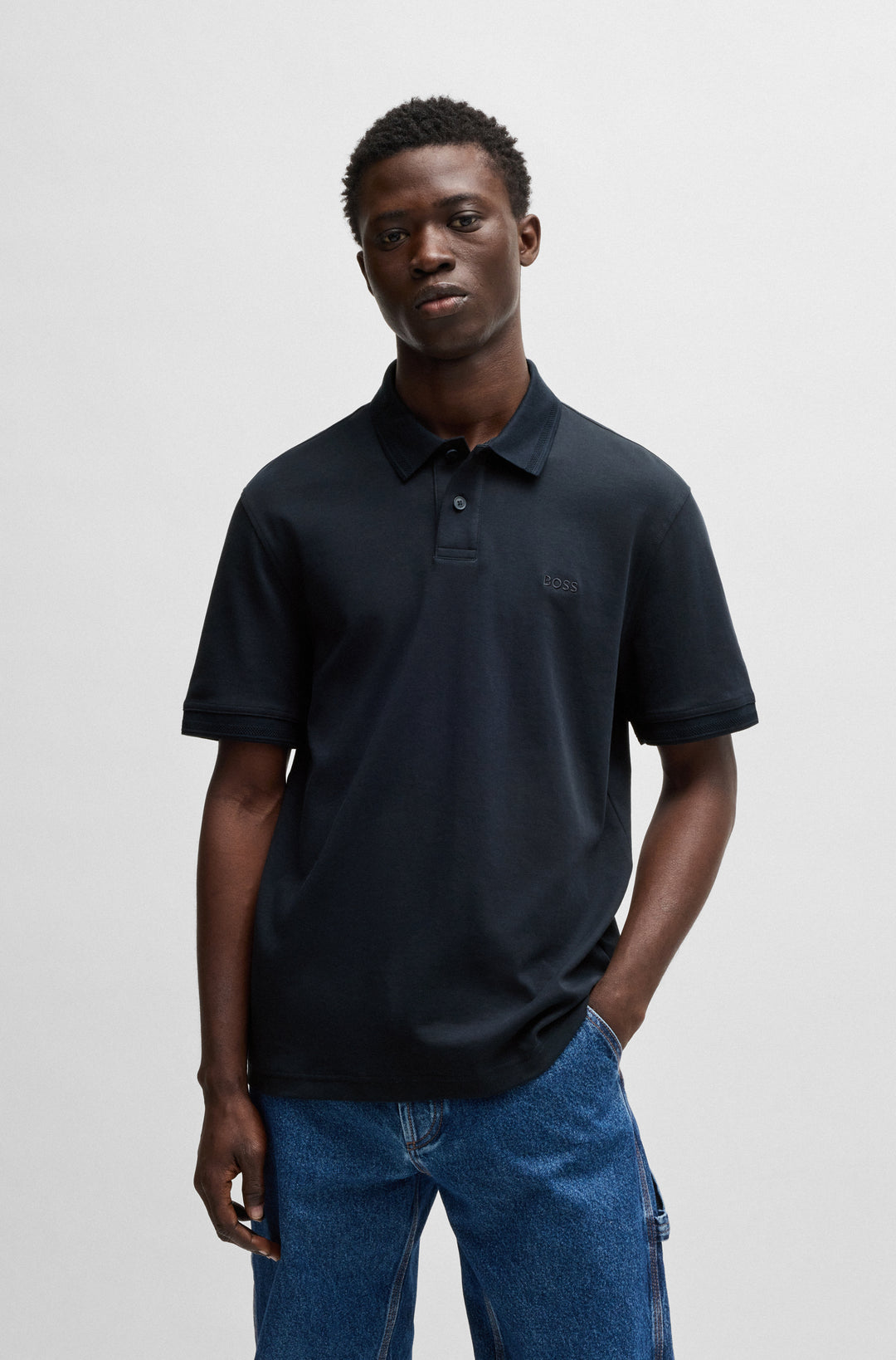 BOSS Polos Regular Fit in Cotton - PE_INTERLOCK 10262456 01-50520109- Concorde Fashion#color_navy-404