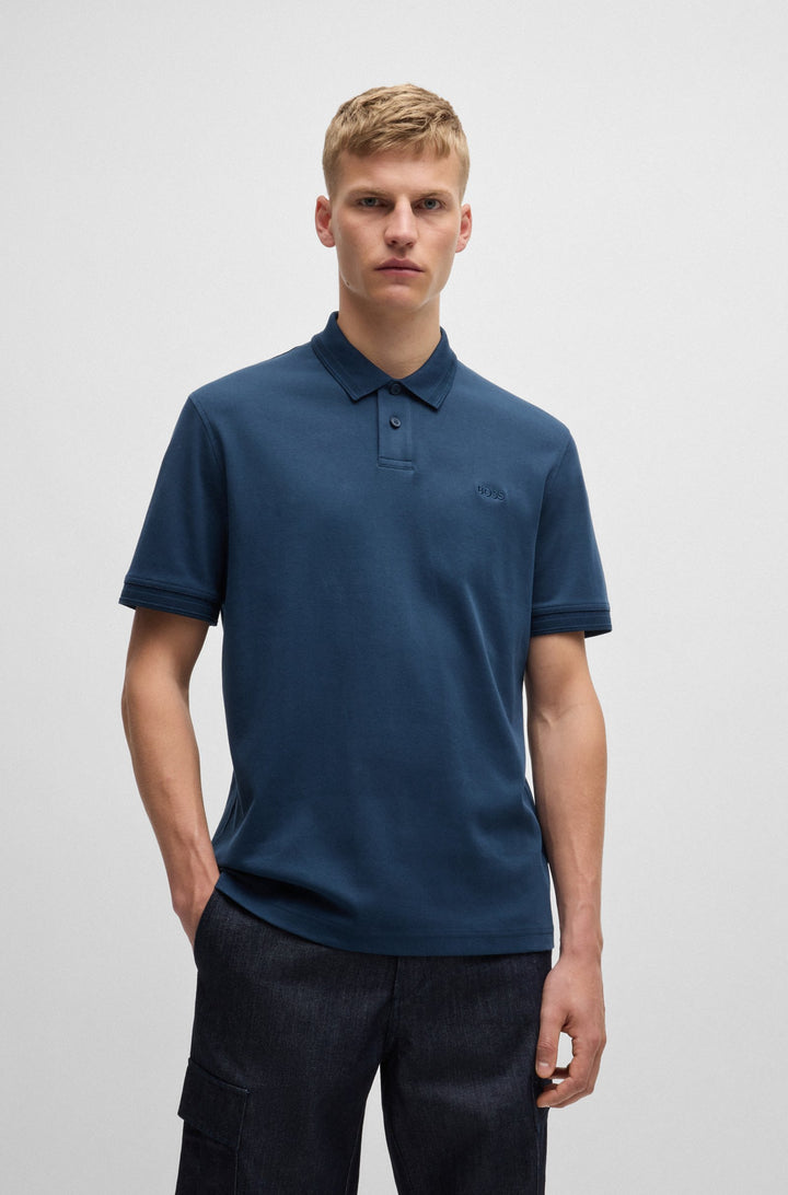 BOSS Polos Regular Fit in Cotton - PE_INTERLOCK 10262456 01-50520109- Concorde Fashion#color_blue-464
