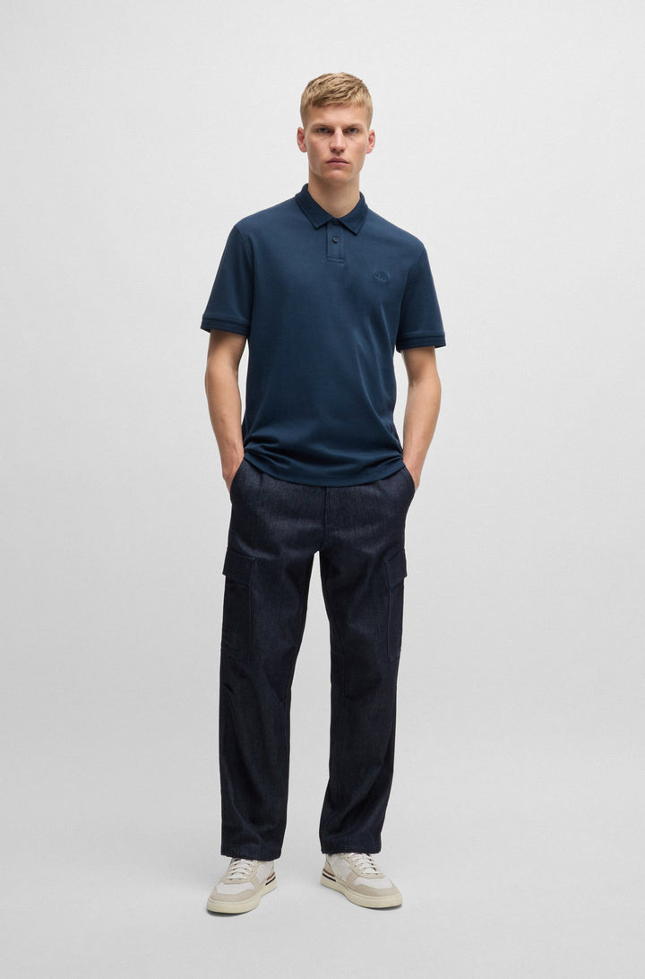 BOSS Polos Regular Fit in Cotton - PE_INTERLOCK 10262456 01-50520109- Concorde Fashion#color_blue-464