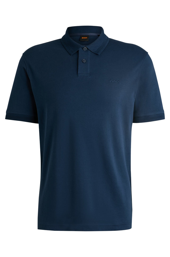 BOSS Polos Regular Fit in Cotton - PE_INTERLOCK 10262456 01-50520109- Concorde Fashion#color_blue-464