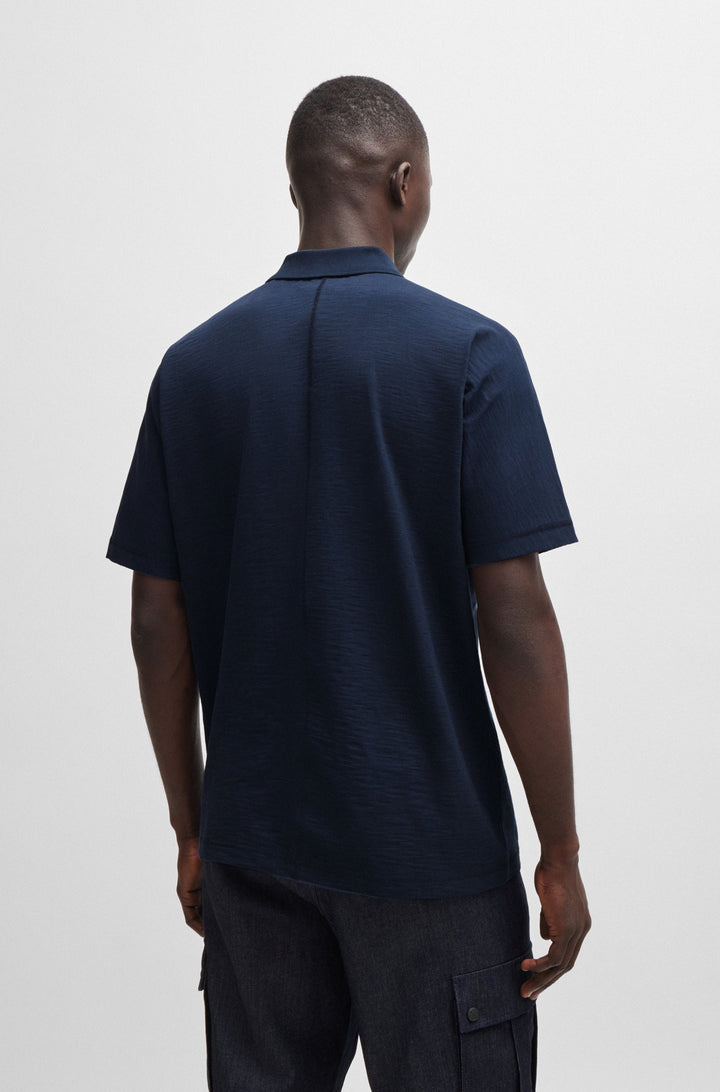 BOSS Polos Regular Fit in Cotton - PEDENIM 10262458 01-50522475- Concorde Fashion#color_blue-482