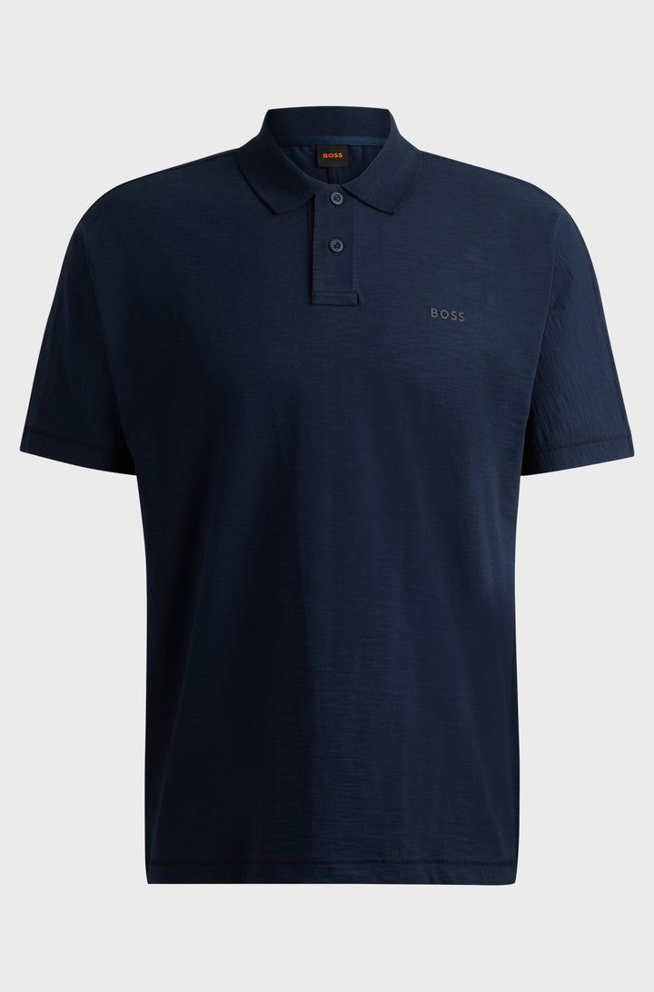 BOSS Polos Regular Fit in Cotton - PEDENIM 10262458 01-50522475- Concorde Fashion#color_blue-482