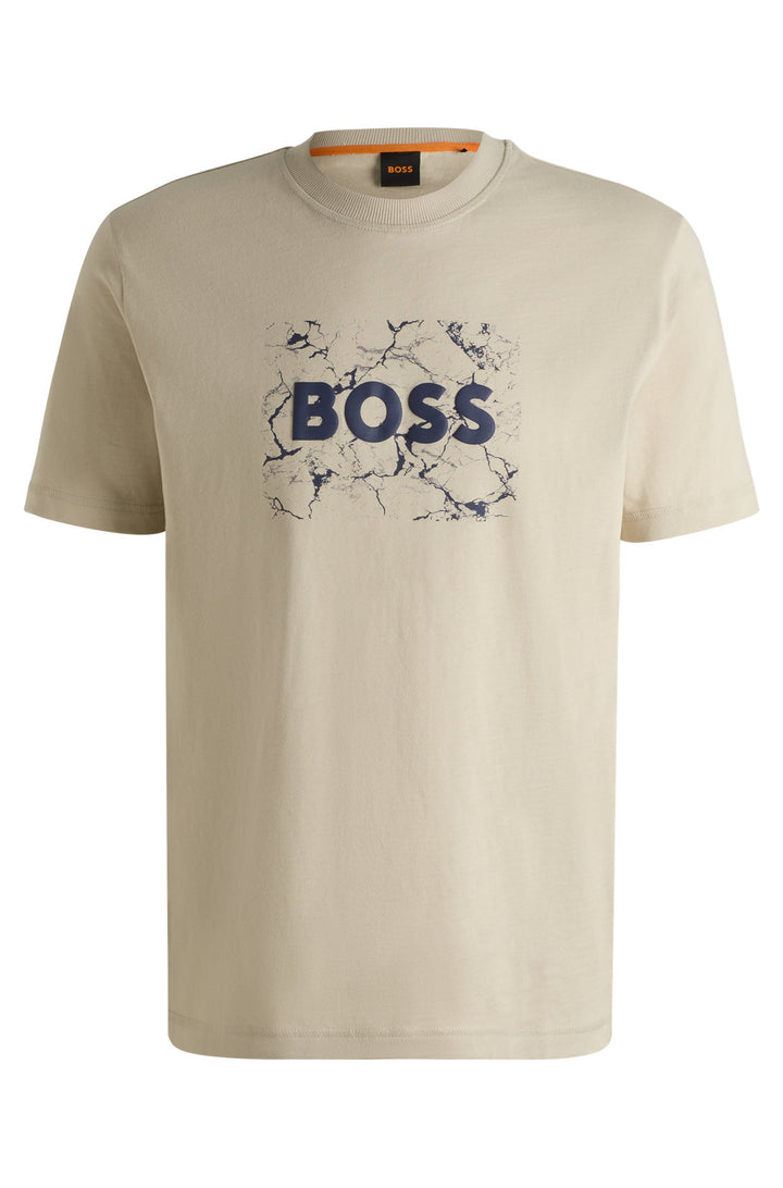 Tシャツ・カットソー BOSS Men T-shirt Beige 50539186 294 BOSS T-Shirts Regular Fit - TE_LOGOSPACE 50539186 from