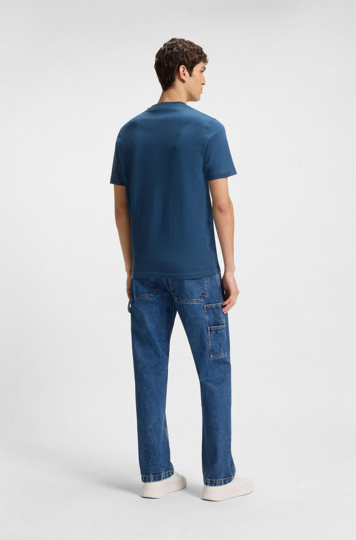 BOSS T-Shirts Regular Fit in Cotton - TE_LOGOSPACE 10262477 01-50539186- Concorde Fashion#color_blue-466