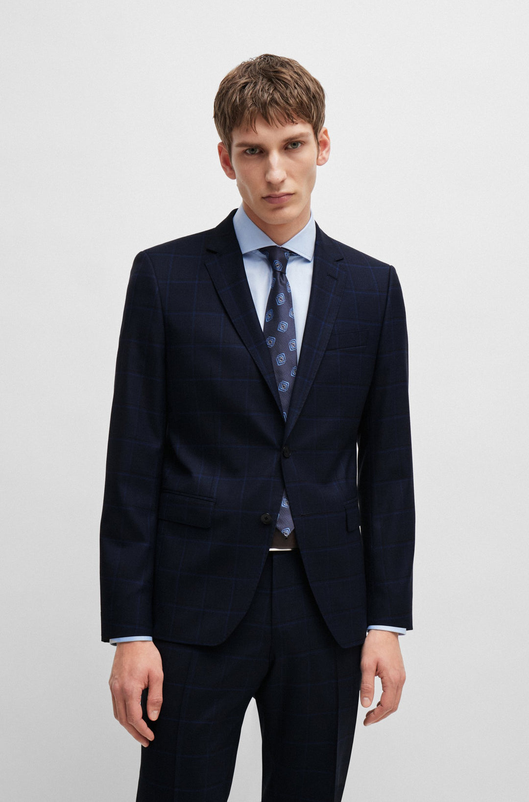 BOSS Suits Slim Fit in Wool - H-HUGE-2PCS-224 10262480 01-50521674- Concorde Fashion#color_navy-404