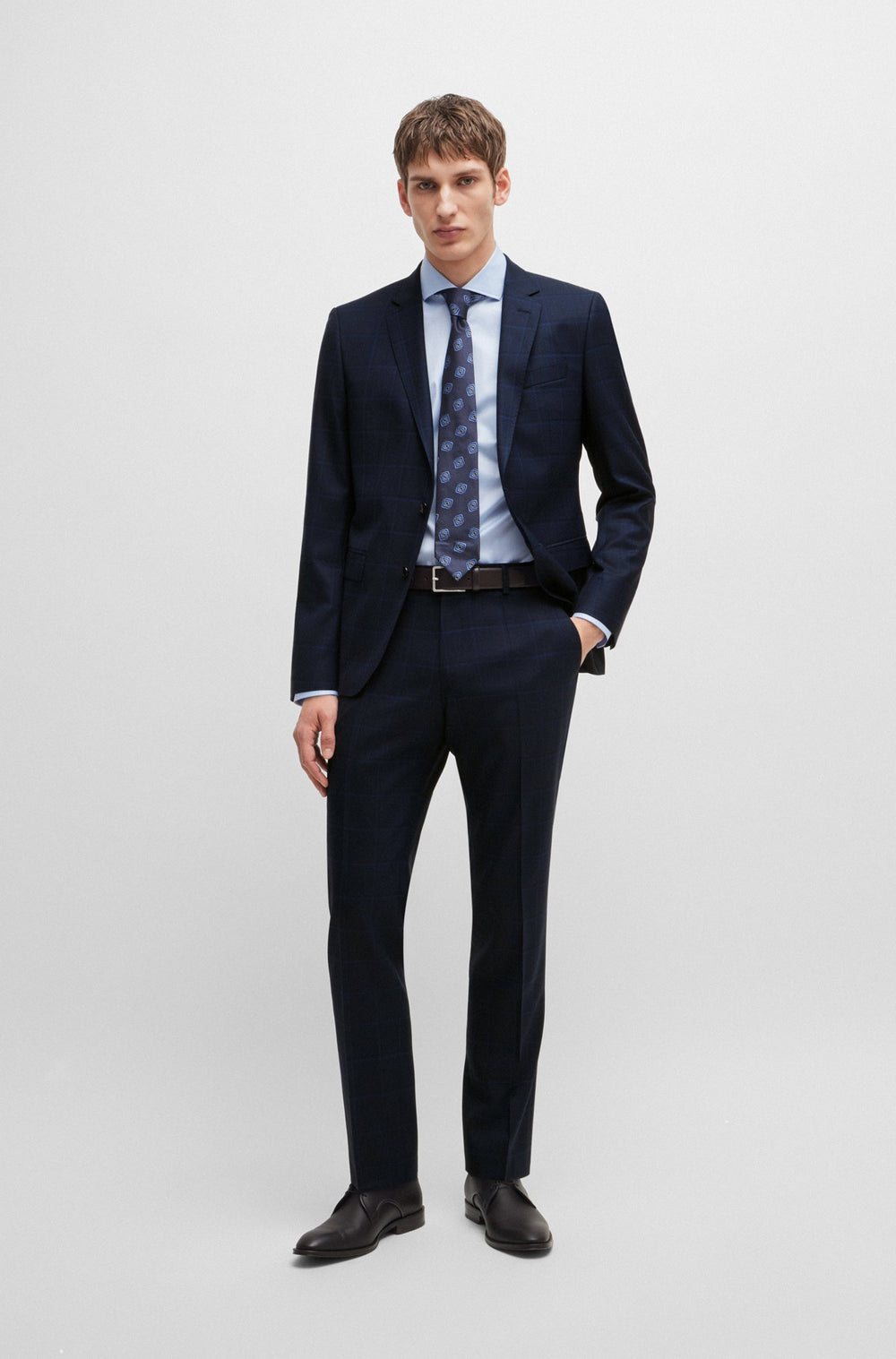 BOSS Suits Slim Fit in Wool - H-HUGE-2PCS-224 10262480 01-50521674- Concorde Fashion#color_navy-404
