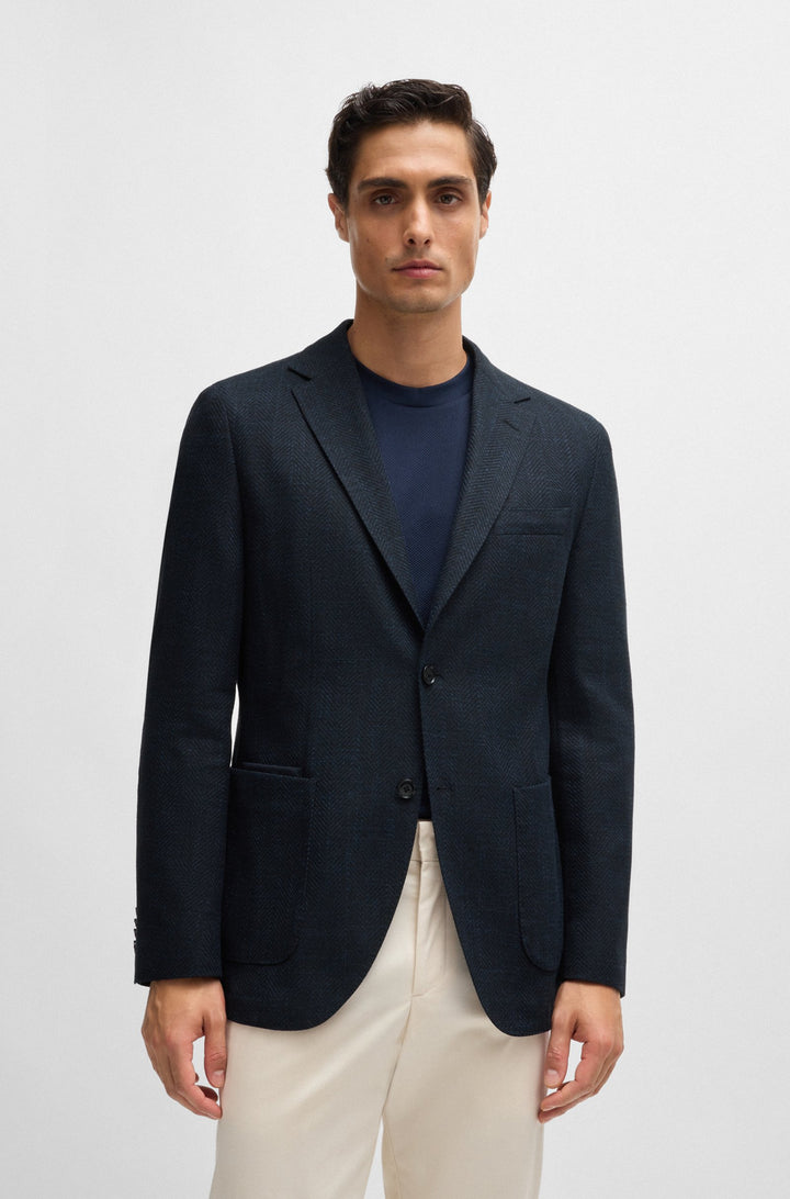 BOSS Blazers Regular Fit in Cotton Mix - C-JAYE-ELBOW-242 10262481 01-50521495- Concorde Fashion#color_navy-404
