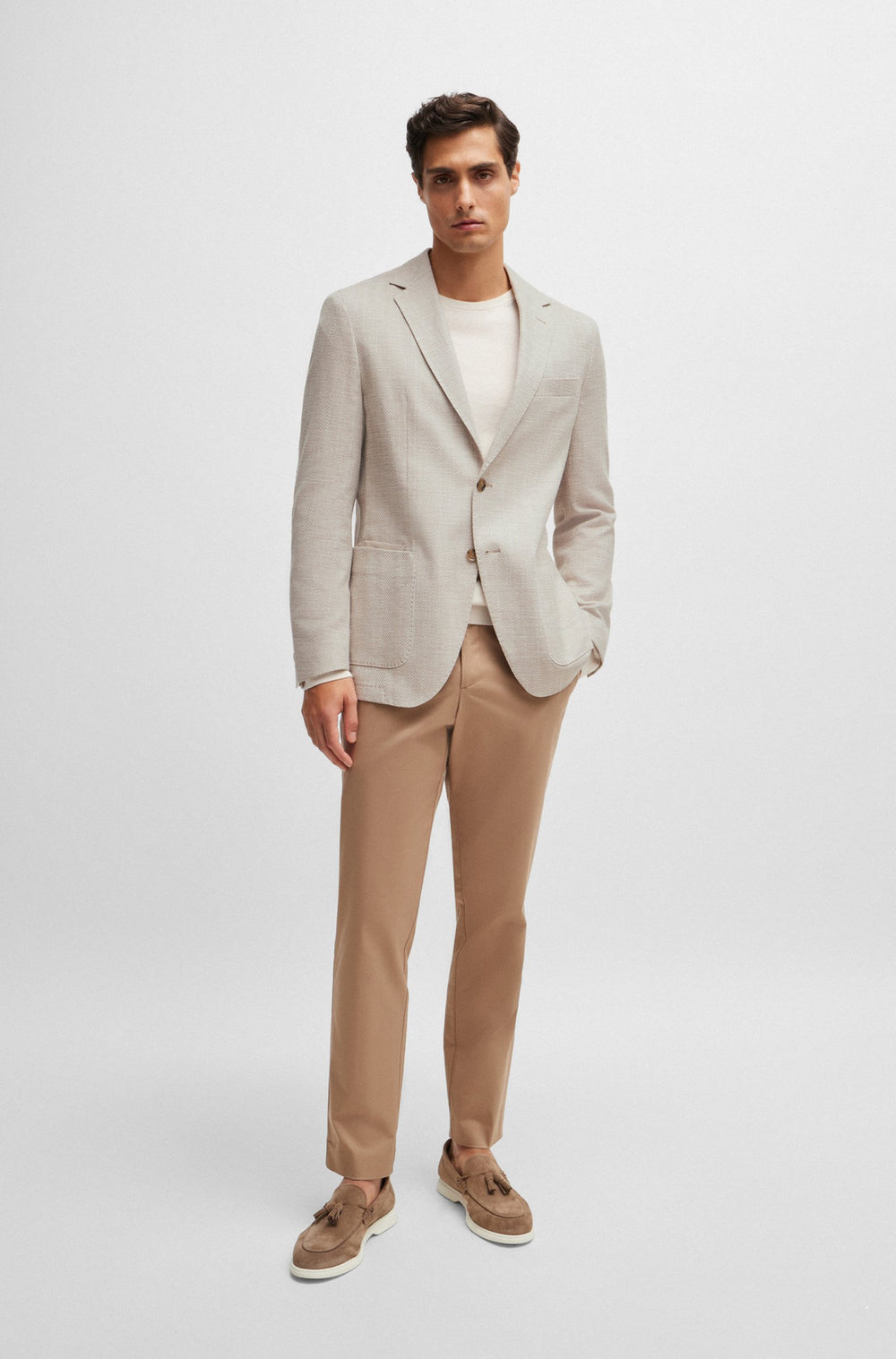 BOSS Blazers Regular Fit in Cotton Mix - C-JAYE-ELBOW-242 10262481 01-50521495- Concorde Fashion#color_beige-270