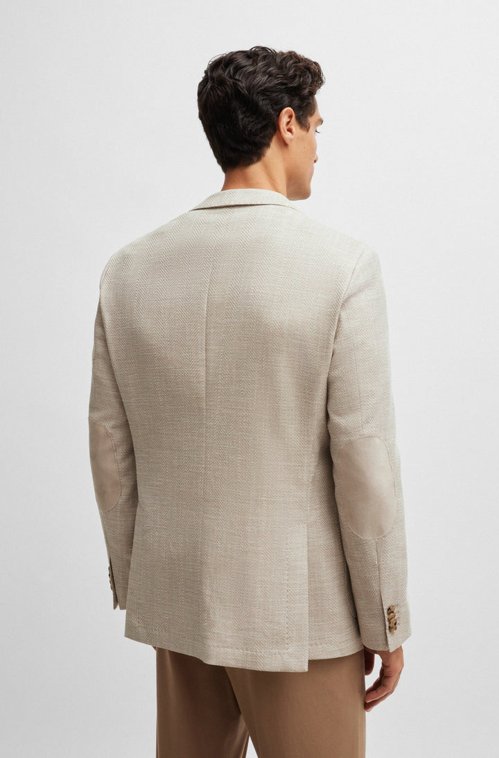 BOSS Blazers Regular Fit in Cotton Mix - C-JAYE-ELBOW-242 10262481 01-50521495- Concorde Fashion#color_beige-270