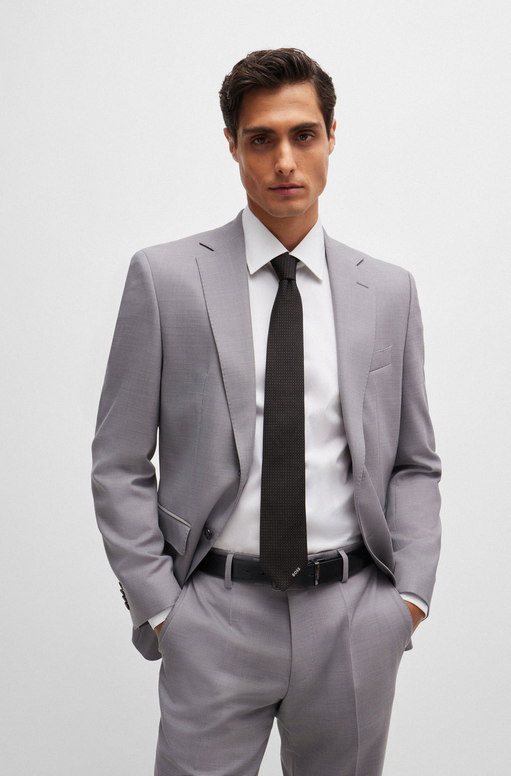 BOSS Ties  in Silk - H-TIE 7.5 CM-222 10262502 01-50521270- Concorde Fashion#color_black-001
