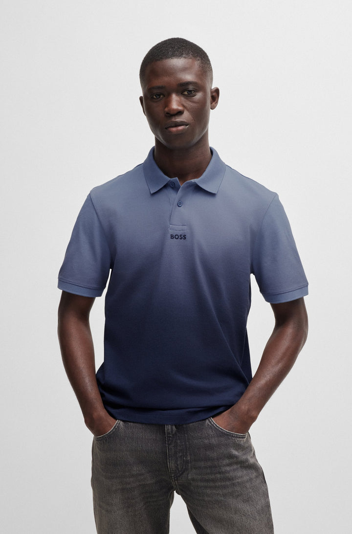 BOSS Polos Regular Fit in Cotton - PE_GRADIENT 10262523 01-50519193- Concorde Fashion#color_blue-464