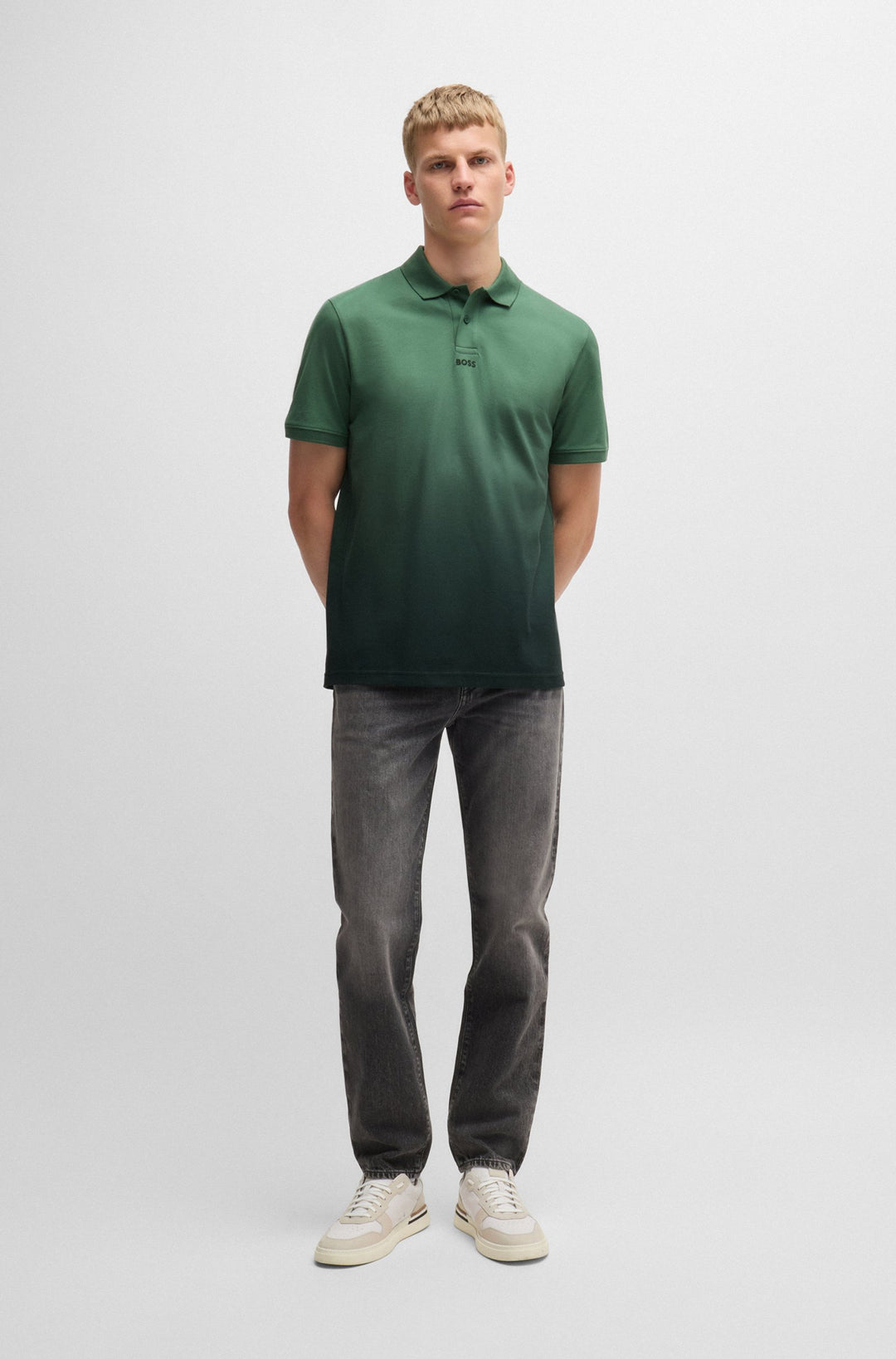 BOSS Polos Regular Fit in Cotton - PE_GRADIENT 10262523 01-50519193- Concorde Fashion#color_green-341