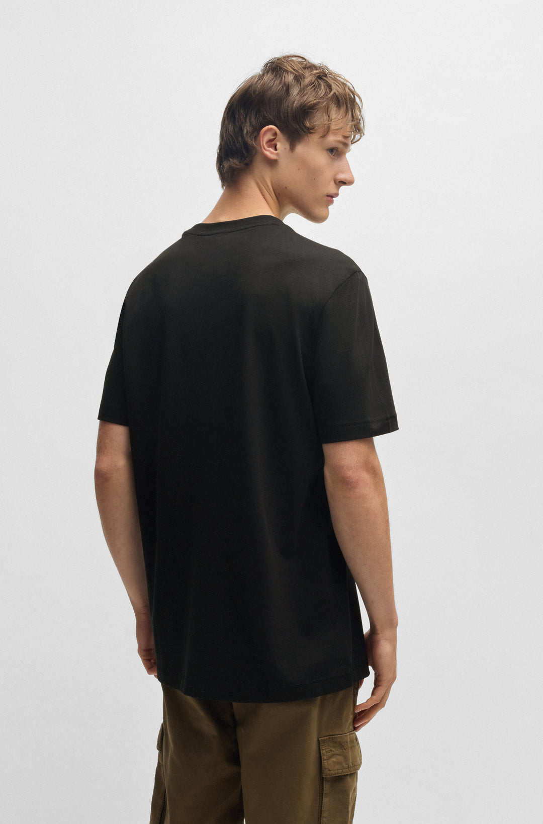 BOSS T-Shirts Regular Fit in Cotton - TE_LOGOTEXTURE 10262528 01-50534923- Concorde Fashion#color_black-001