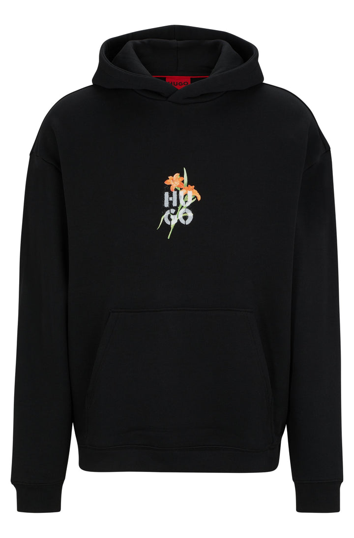 HUGO Hoodies Oversize Fit in Cotton Mix - DIBLOSSOMY 10262601 01-50517408- Concorde Fashion#color_black-001