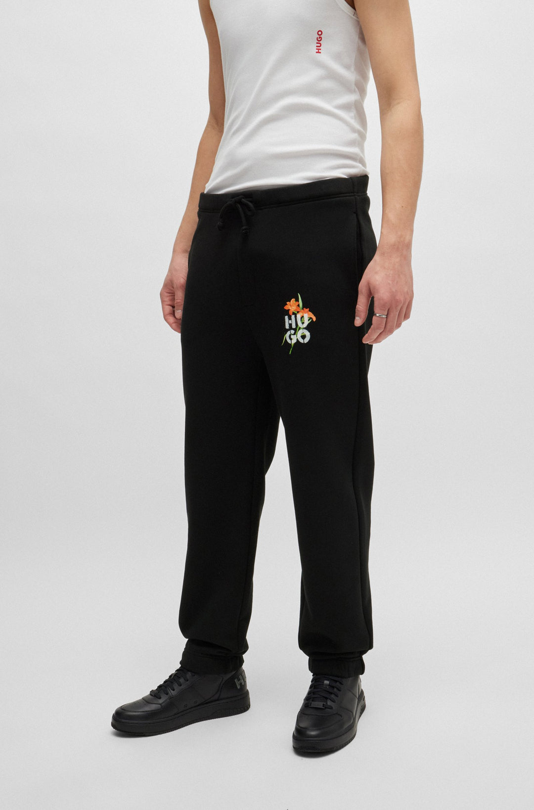 HUGO Jogging Pants Relaxed Fit in Cotton Mix - DIBLOSSYTRO 10262601 01-50517431- Concorde Fashion#color_black-001