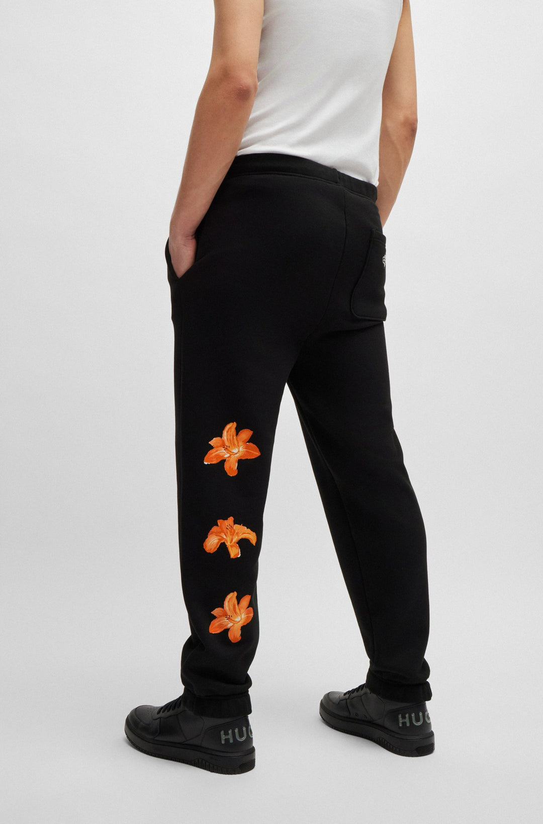 HUGO Jogging Pants Relaxed Fit in Cotton Mix - DIBLOSSYTRO 10262601 01-50517431- Concorde Fashion#color_black-001