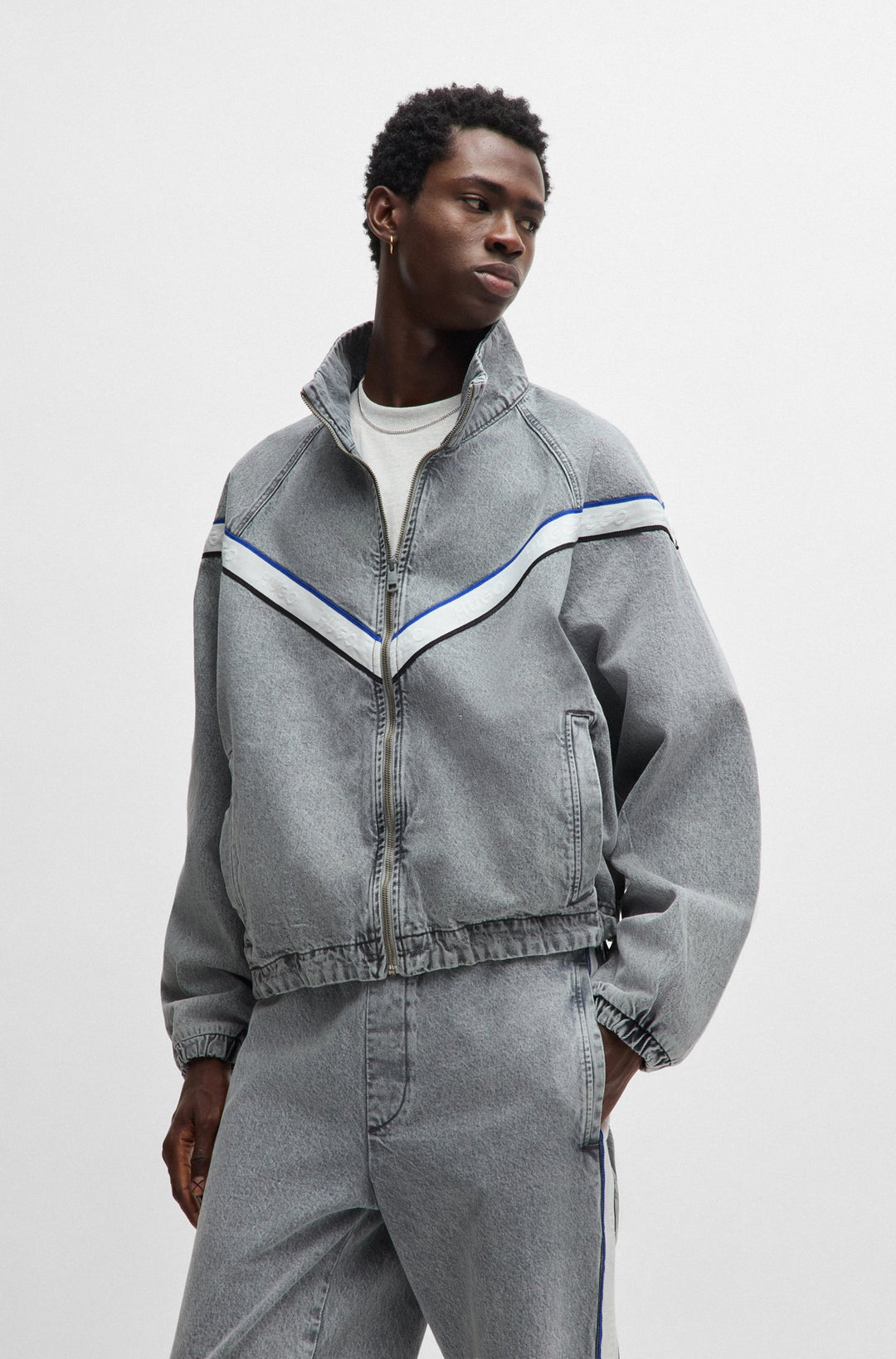 HUGO Casual Jackets Relaxed Fit in Cotton Mix - SOPRANO 10262697 01-50516564- Concorde Fashion#color_grey-035