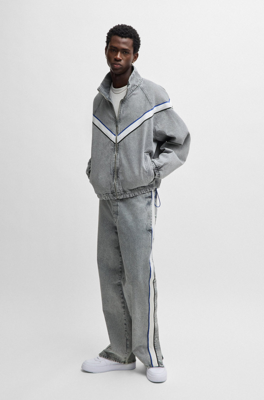 HUGO Casual Jackets Relaxed Fit in Cotton Mix - SOPRANO 10262697 01-50516564- Concorde Fashion#color_grey-035