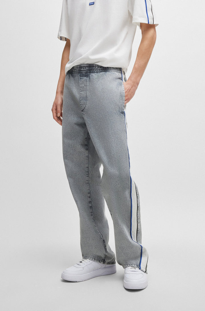 HUGO Jeans Relaxed Fit in Cotton Mix - SOPRANO PANTS 10262697 01-50518546- Concorde Fashion#color_grey-035